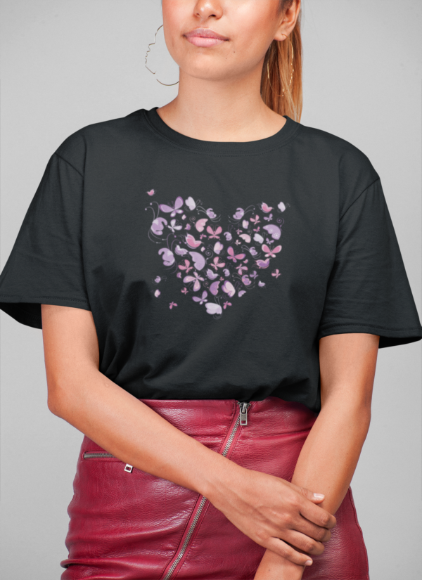 Butterfly Heart Graphic Oversized Tee