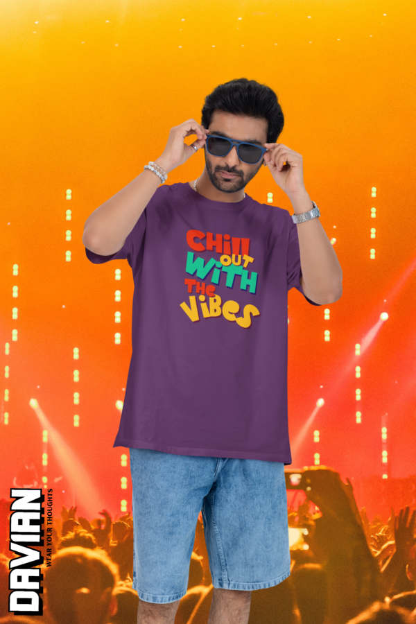 Chill With The Vibes Graphic Oversized Tee - Image 3