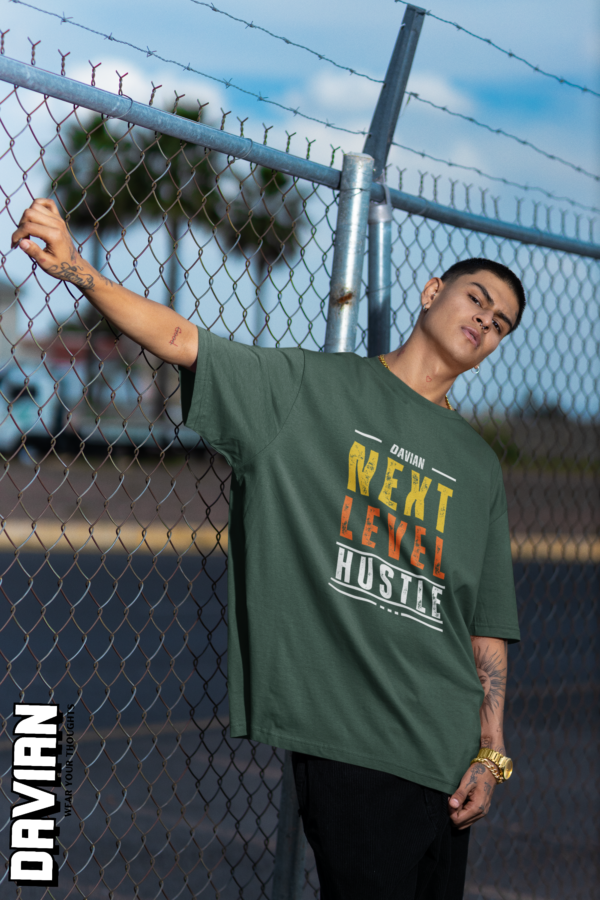 Next Level Hustle Graphic Oversized Tee - Image 3