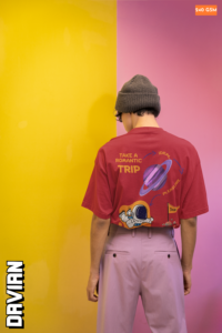 Space Romantic Trip Graphic Oversized Tee