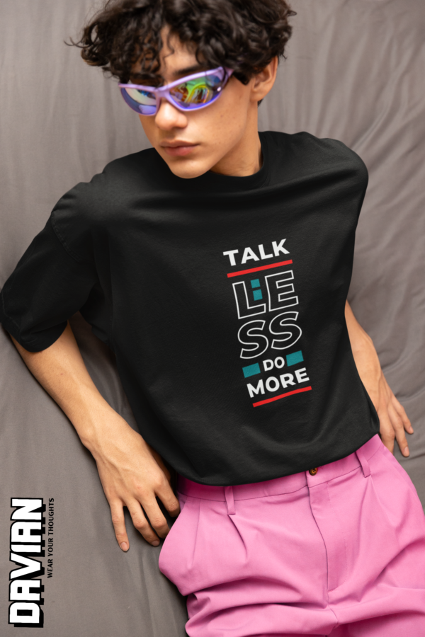 Talk Less, Do More Graphic Oversized Tee - Image 5