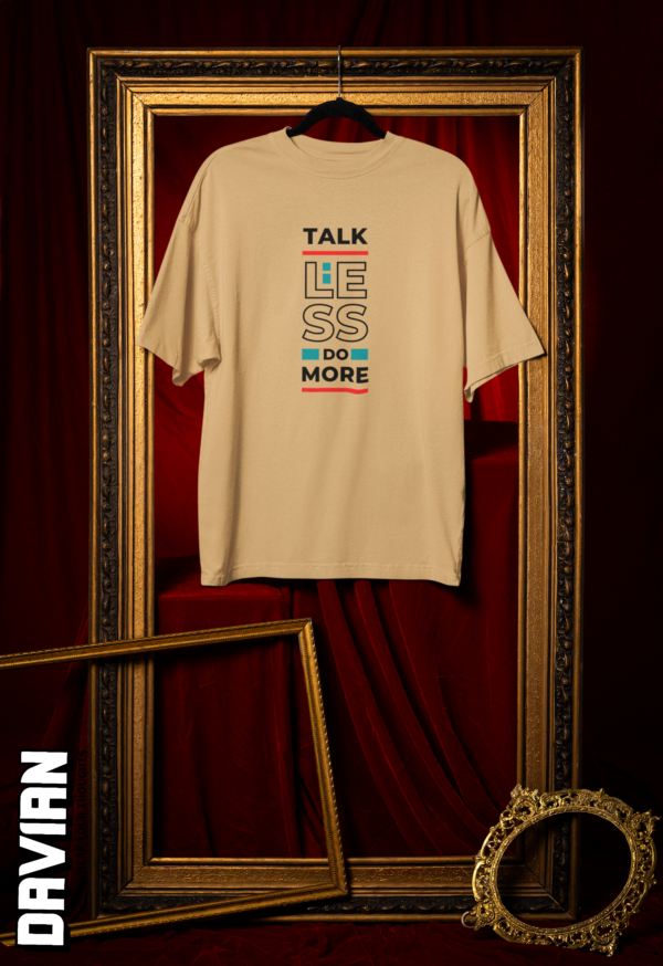 Talk Less, Do More Graphic Oversized Tee - Image 4