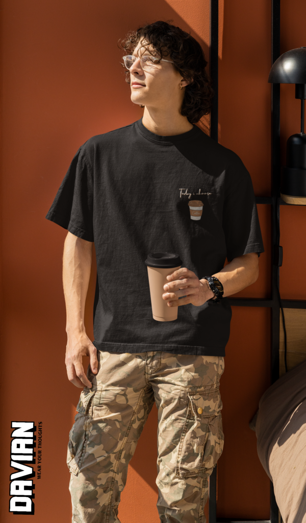 Today I Choose Coffee Graphic Oversized Tee - Image 3