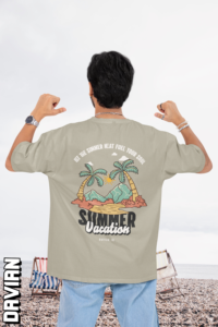 Summer Vacation Graphic Oversized Tee